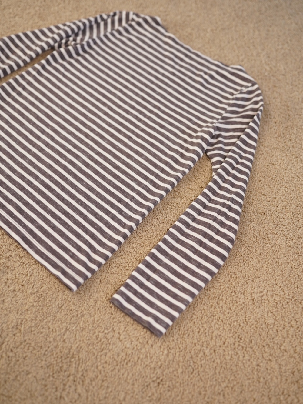 GAP Striped Long Sleeve Tee - Gray & White - Picture 7 of 7